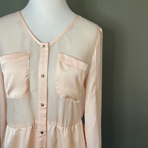 NWOT Ark & Co Silky & Sheer Tunic Dress, Small - Picture 2 of 4